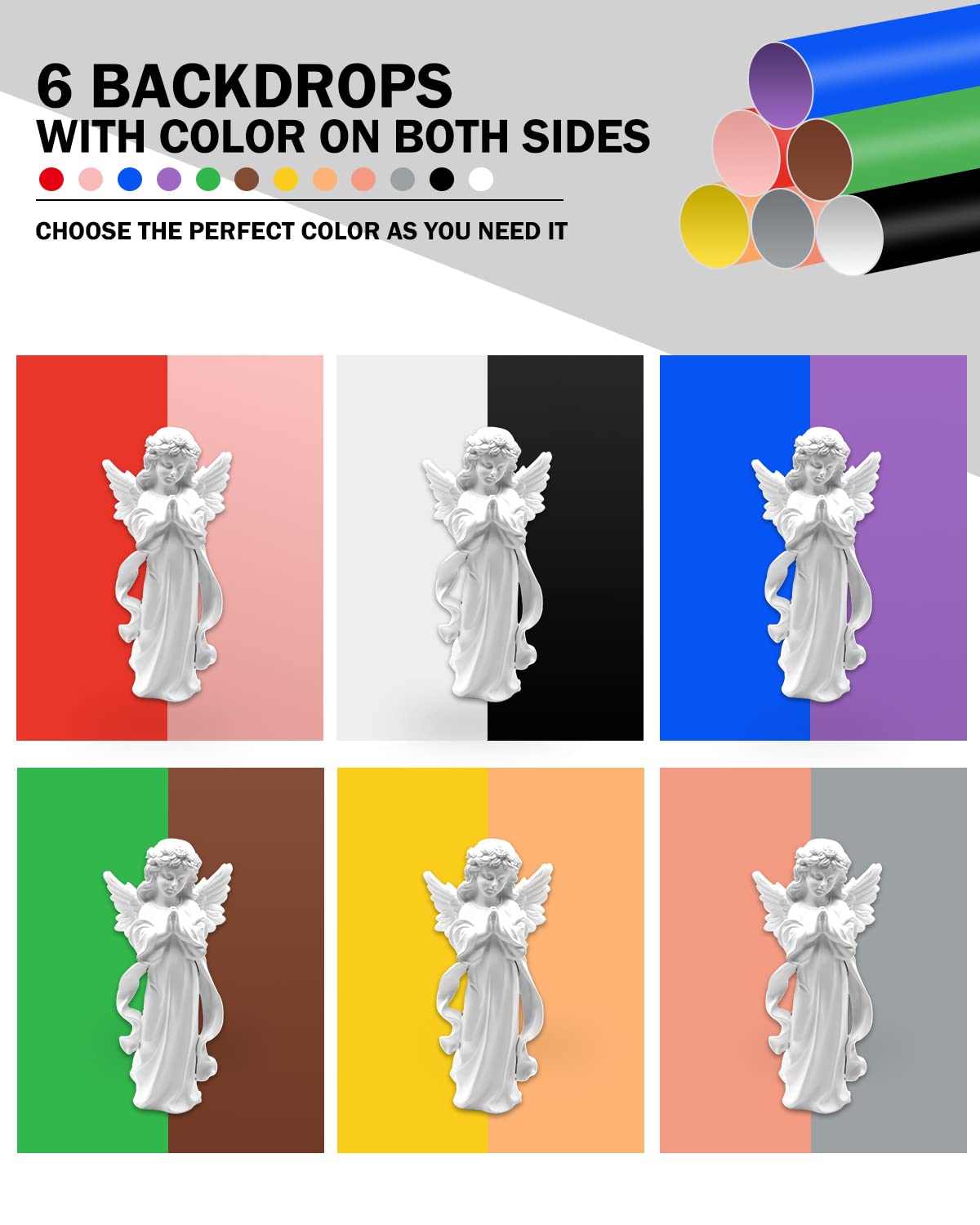 PULUZ 9.8"/25cm Foldable Portable Photo Studio Light Box, Adjustable Brightness Light Box Photography Lighting Shooting Tent Kit, with LED Lights and 12 Colors Backdrop