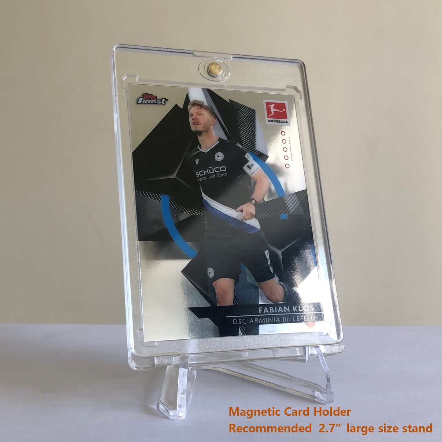 LRANFOW Thickened Acrylic Card Stands Mini Easel Holder, Sports Card Stands, Trading Graded Card Stand for Displaying Pocket Graded Card Challenge Medals Casino Chips, 22 Pack 2.7 Inch Tall Clear