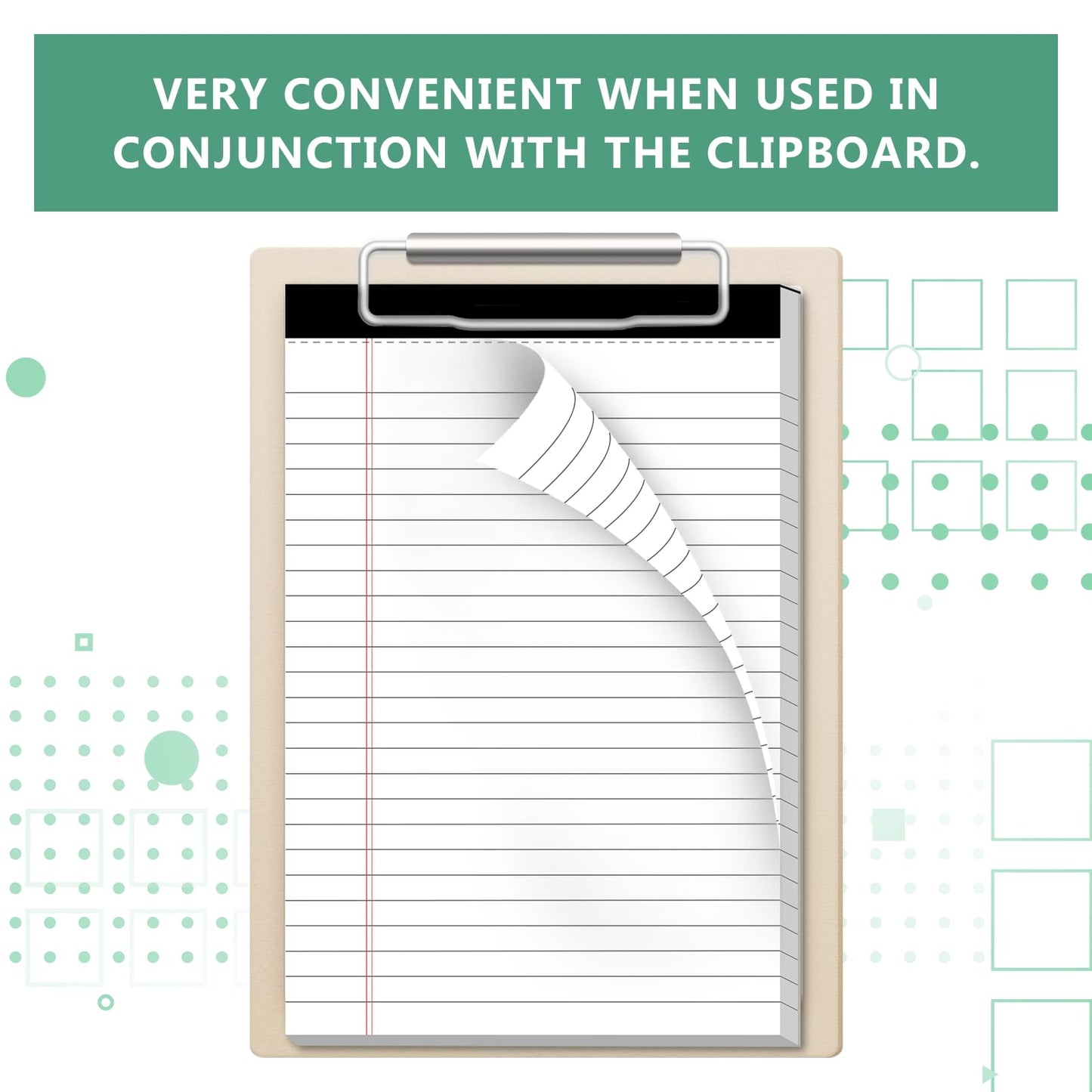 Legal Pads 5×8 Inch Notepad, 12 Pack Note Pads College Ruled Perforated Memo Pad for Work Study Daily Note Taking List, Lined Writing Pads Memo Refills Notepads for Office Home School, 30 Sheet/Pad