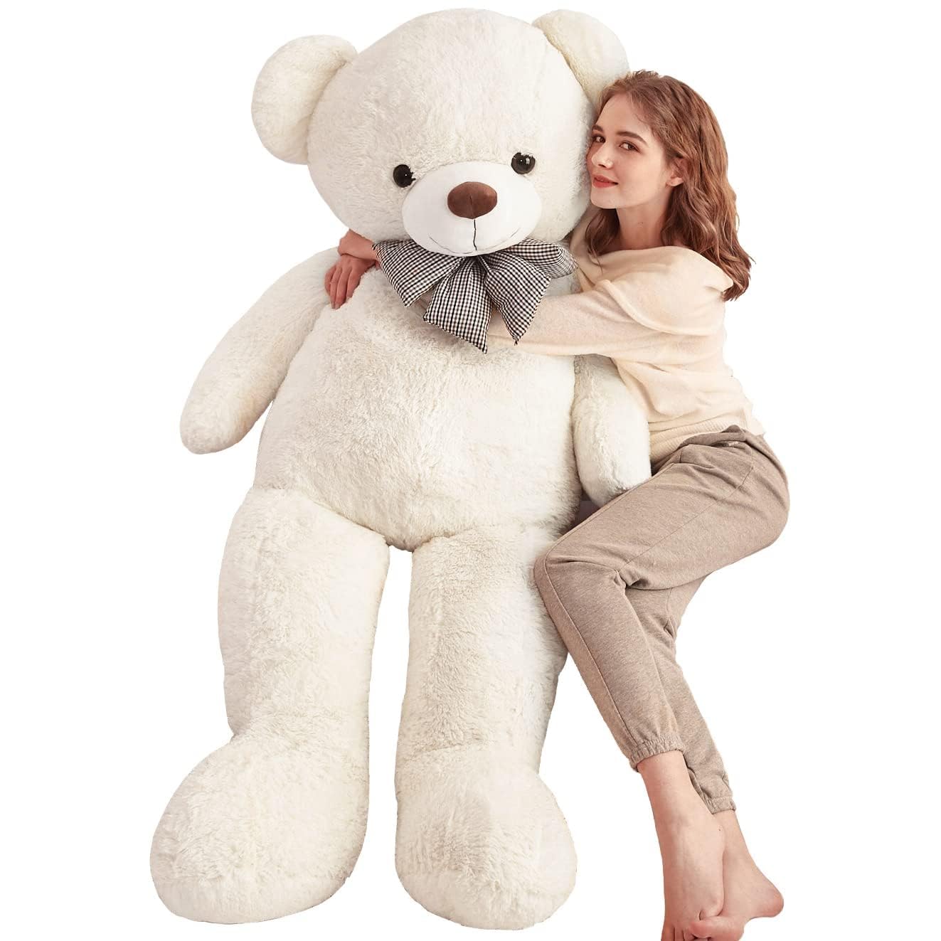 IKASA Giant Teddy Bear Plush Toy Stuffed Animals (White, 59 inches)
