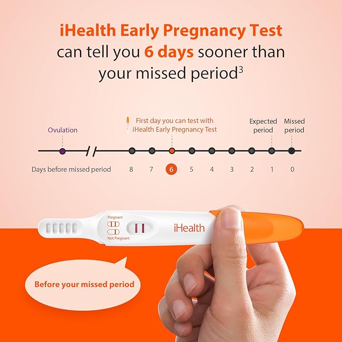 iHealth Early Detection Pregnancy Test Kit: 3 Test Sticks +10 Strips & 10 Cups | 99% Accurate Home HCG Tests, Results 6 Days Sooner, 10mIU/mL Sensitivity