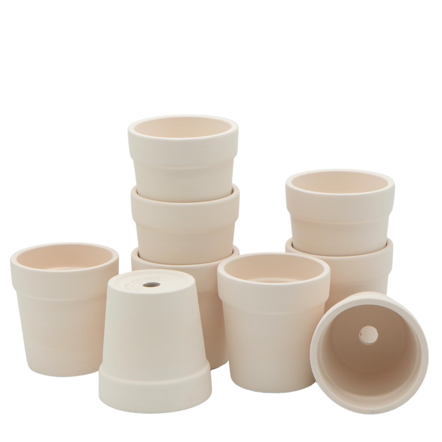 4E's Novelty Ceramic Flower Pots with Drainage Holes, 3.14", Pack of 12, Small Clay Garden Planters for Succulents, Cactus, Plants, DIY Easter Spring Craft Activity