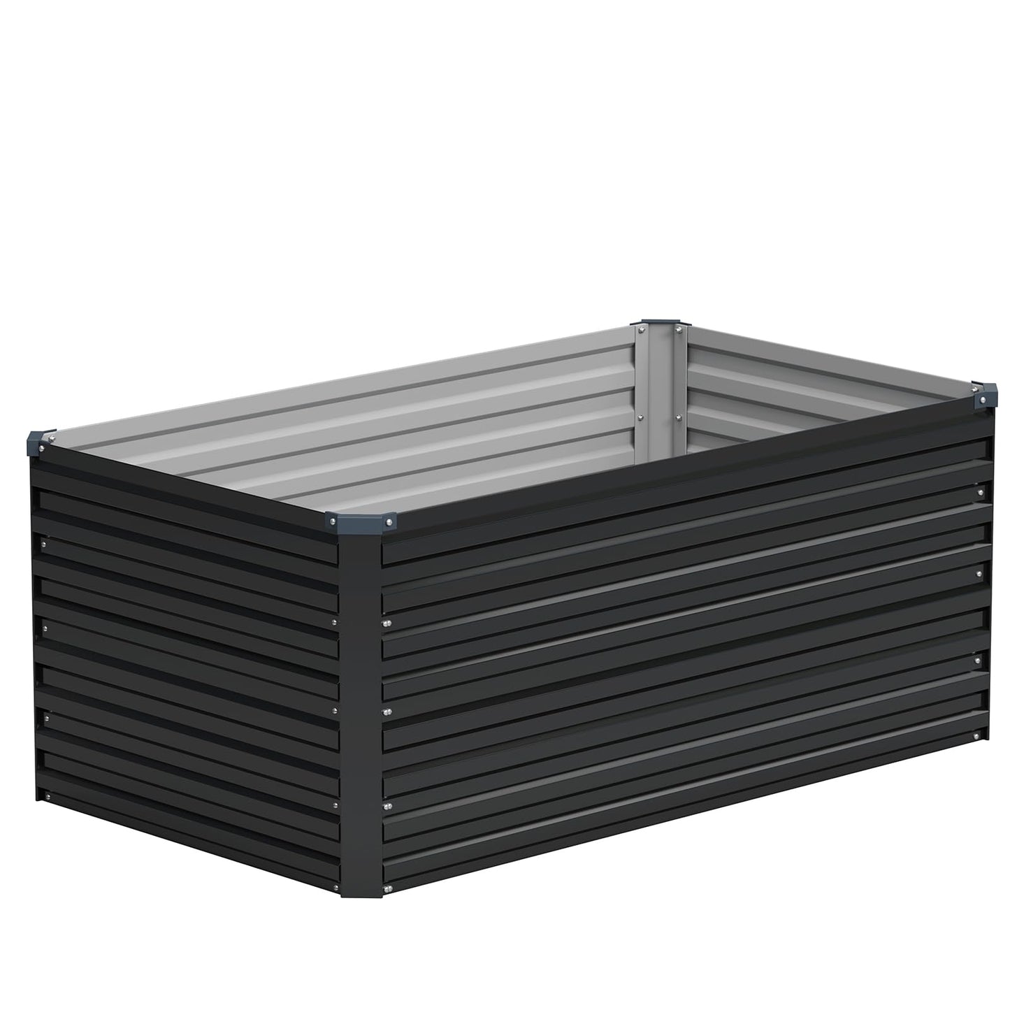Vengarus 4x2x2FT Galvanized Raised Garden Bed Kit, Deep Root Planter Box Outdoor Large Planter Raised Beds for Planting Flowers,Vegetables and Herbs-Black