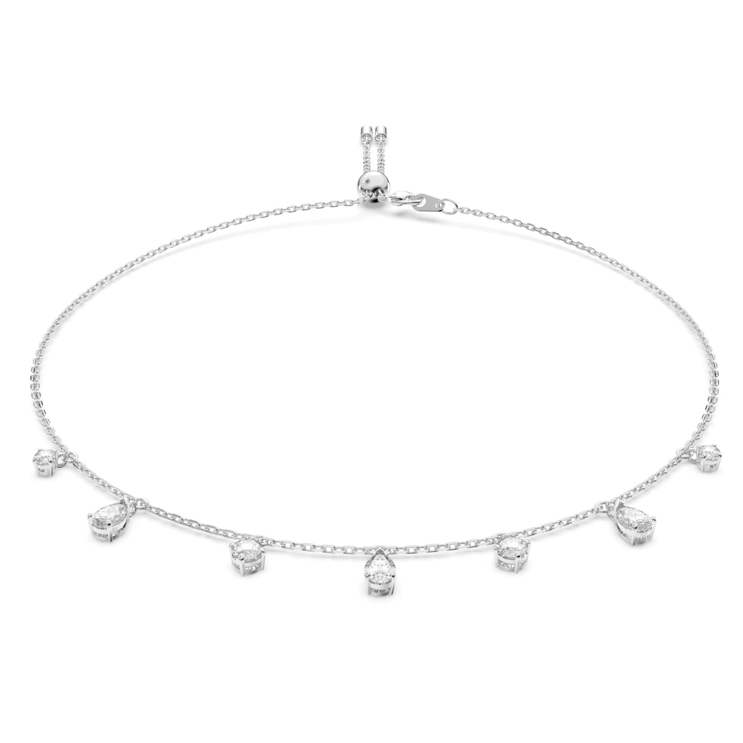 SWAROVSKI Attract choker, White, Rhodium Finish