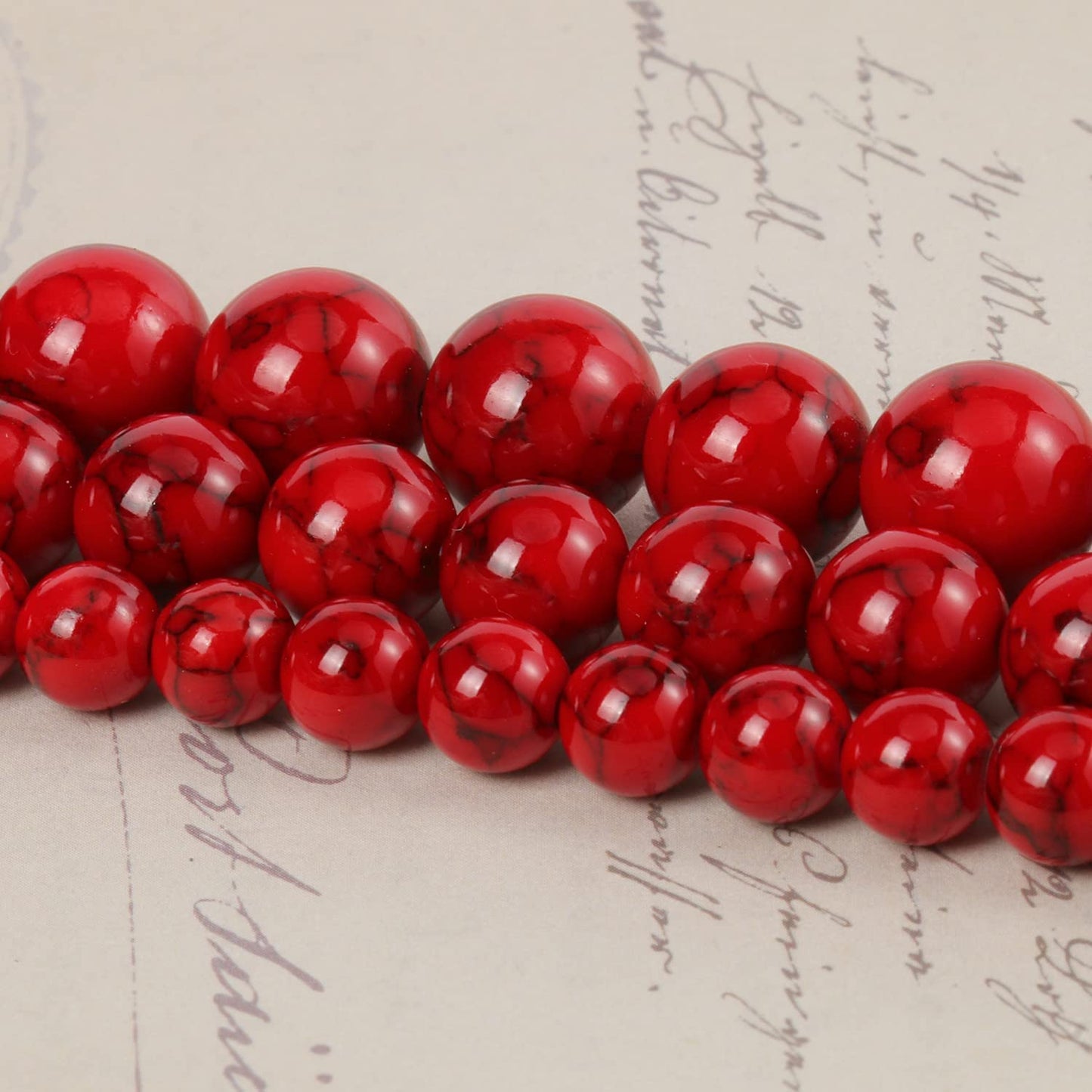 8mm Red Beads for Bracelets Turquoise Beads, Natural Stone Beads Gemstone Beads for Jewelry Making,DIY Bracelet Necklace About 45pcs