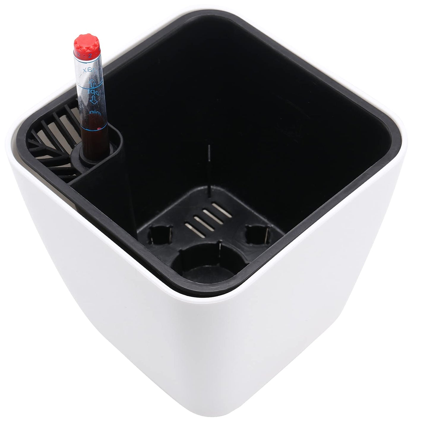KOHAND 5.5 Inch Self Watering Plastic Planter With Indicator - 6 PCS Square Plant Pots, Decorative Lazy Flower Pot for House Plants, Herbs, Aloe, Succulents