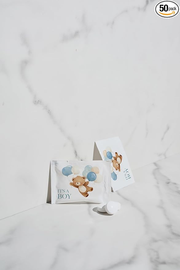 SIMPLY Peppermint "It's a Boy!", Individually Wrapped Peppermint Breath Mints, Bulk 50 Packets (2 per Packet), | Gender Reveal, Baby Shower, Party Favors