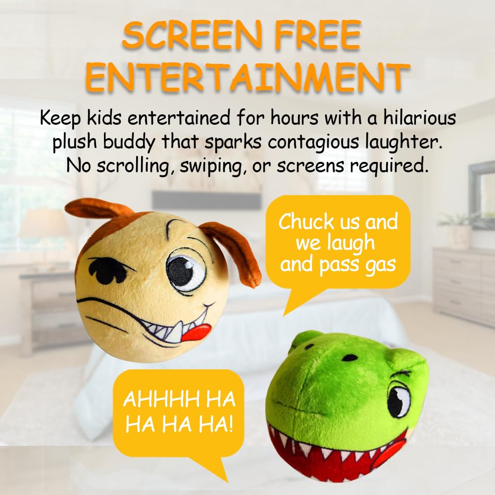 ChuckleHeadz Bulldog Plush Toy – Funny Interactive Animal Plushie with Silly Giggling, Laughing, and Farting Sounds, Hilarious Prank Gag Gift