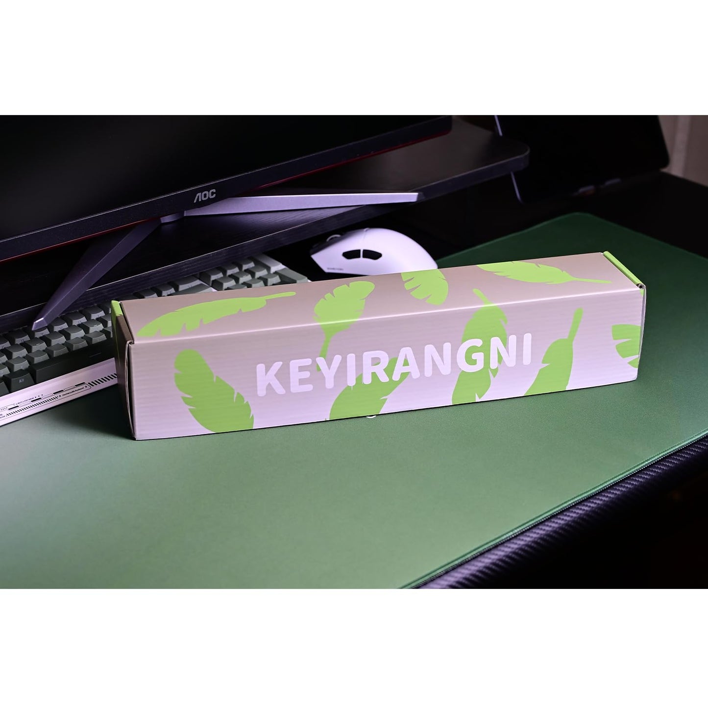 [keyirangni]Mouse Pad,Large Gaming Mouse Pad,Gradient Pattern,Large Cloth Mouse Pad,Standard (35.4x15.7x0.12in),Thick Keyboard Pad,Washable Non-Slip Rubber Base Table Mat(Natural Green)