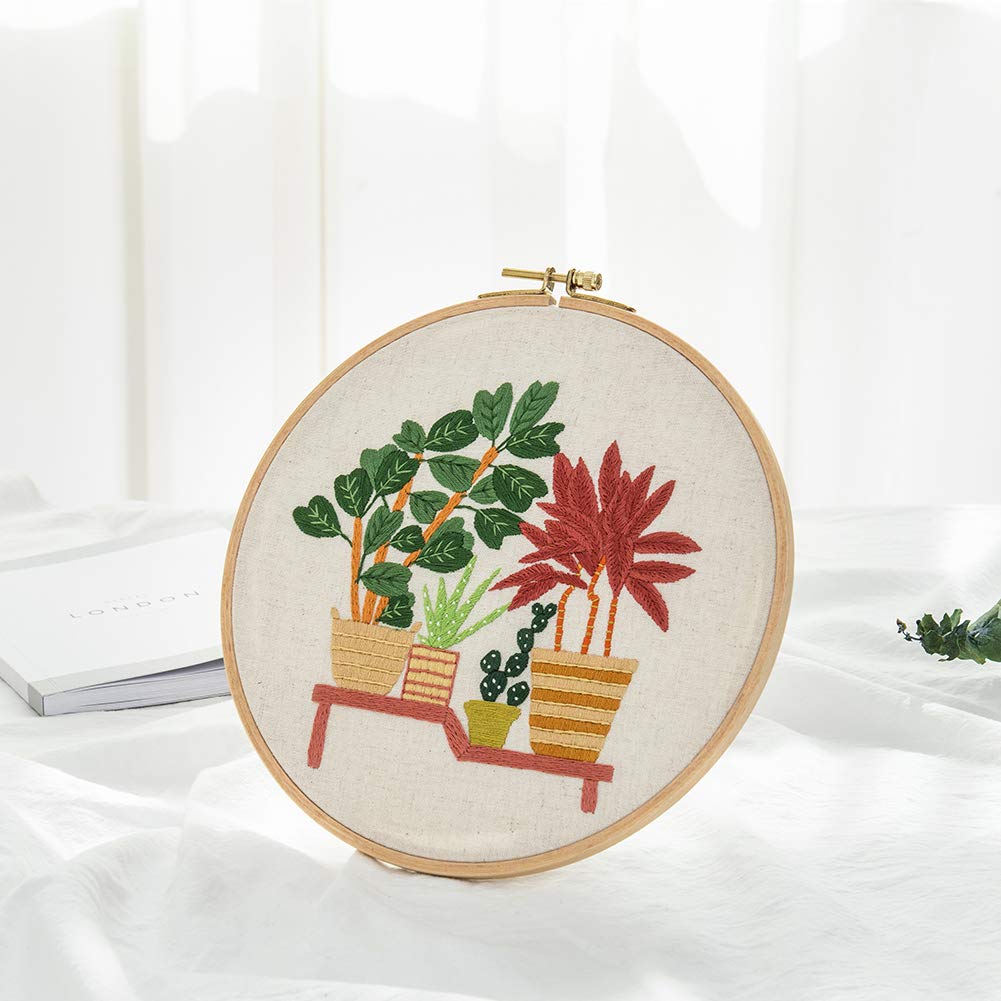 2 Pack 7 Inch Embroidery Hoop, Guofa 18CM Beech Wood Cross Stitch Hoops, Decorative Hanging Embroidery Frame for Needlepoint Sewing Project
