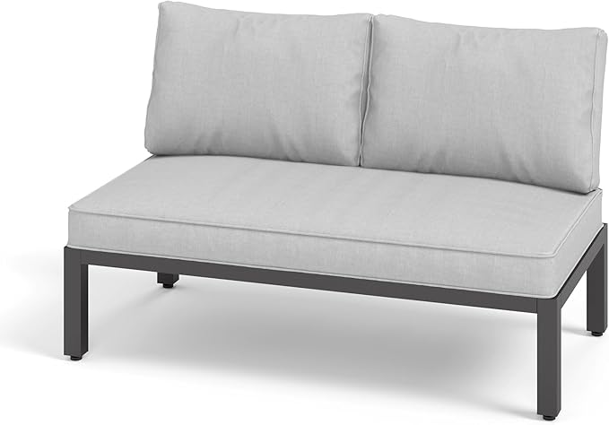 Sophia & William Outdoor Patio Furniture Set, Metal Sectional Sofa Set Patio Conversation Set with Cushions-1 x Loveseat Sofa