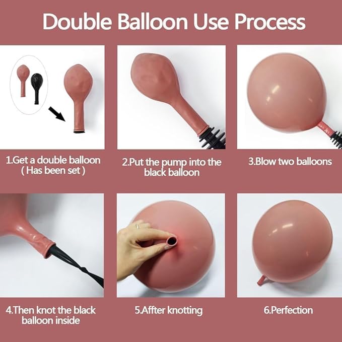 Dusty Rose Balloon Arch Kit, Double Stuffed – Mauve, Pink, Cream, Sand White, Tan & Blush Gold Latex Balloons for Baby Shower, Wedding & Boho Birthday