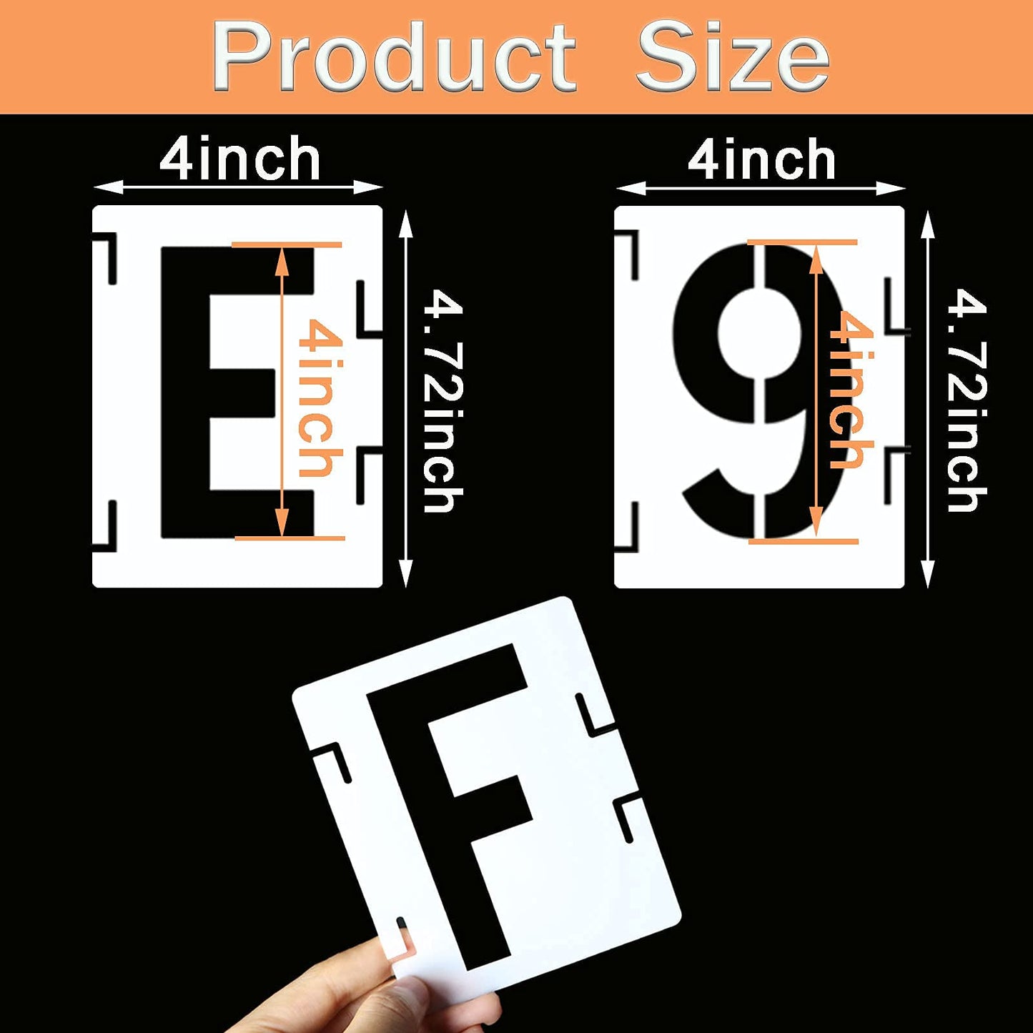YEAJON 4 Inch Letter Stencils Symbol Numbers Craft Stencils, 42 Pcs Reusable Alphabet Templates Interlocking Stencil Kit for Painting on Wood, Wall, Fabric, Rock, Chalkboard, Sign, DIY Art Projects