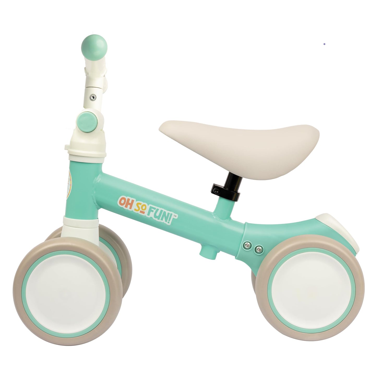 MindWare Balance Bike 1+ Year Old Baby First Bicycle for Toddlers 1-2 First Birthday Gift Ideas Interactive Montessori Ride On Toy - Oh So Fun Teal