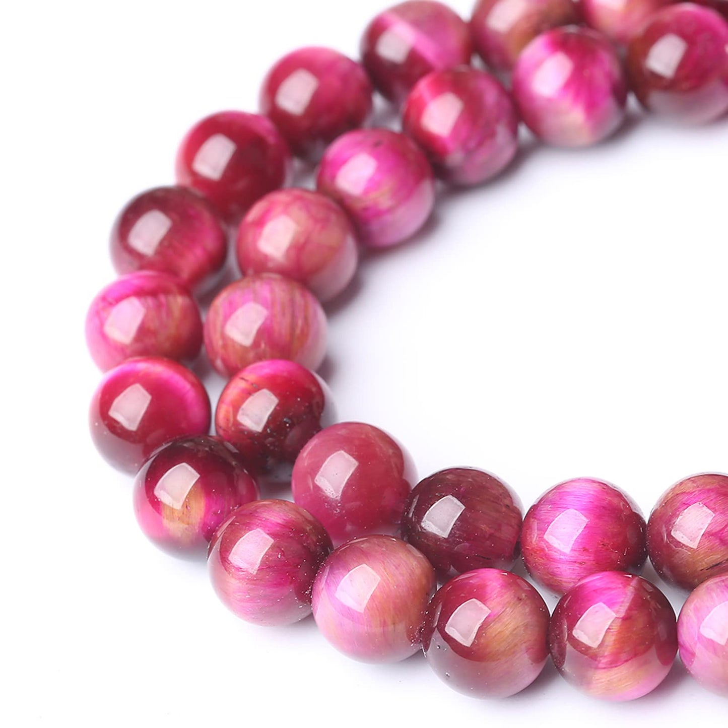 Natural Rose Red Tiger Eye Beads for Jewelry Making Round Loose Stone Beads Semi-Precious DIY Bracelet Necklace 8mm