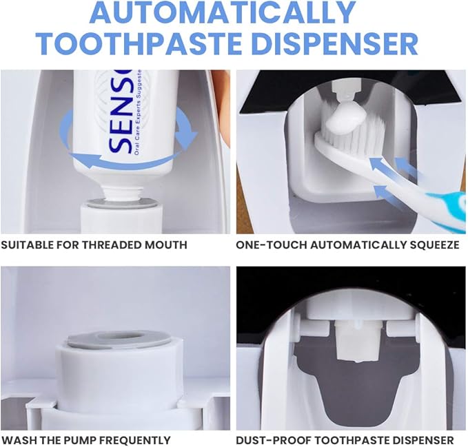 WAYCOM Dust-Proof Toothpaste Dispenser Toothpaste Squeezer Kit (Blue) …
