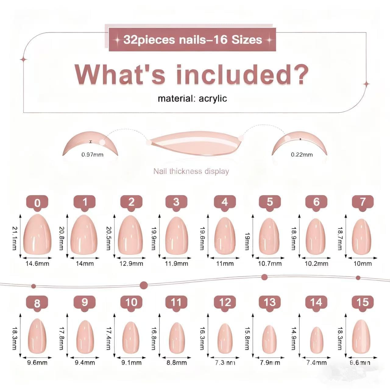 Nude Polka Dot Short Almond Press on Nails, Glitter Dots Gel Fake Nails Kit with Glue, Reusable 32Pcs & 16 Sizes for Women, Parties, Daily Wear