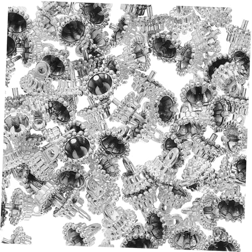 FAVOMOTO 100pcs Silver Christmas Ornament Caps Plastic Replacement Hangers for Tree Decorations Round Caps for Glass and Porcelain Ornaments Easy to Use for Holiday Crafting