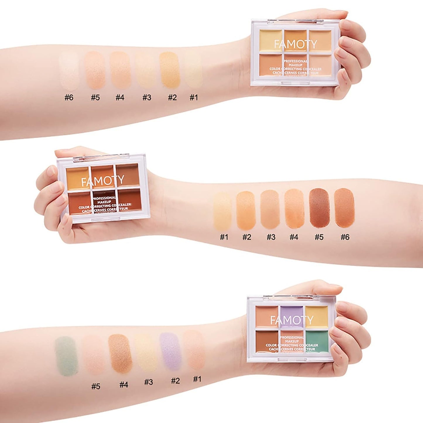 6 Colors Face Contouring Palette, with 11 Pcs Makeup Brush Kits, Light Color Combination Cosmetics Cream Contour and Highlighting Palette, Cover Dark Circles, Bruises, Age Spots, Blemish