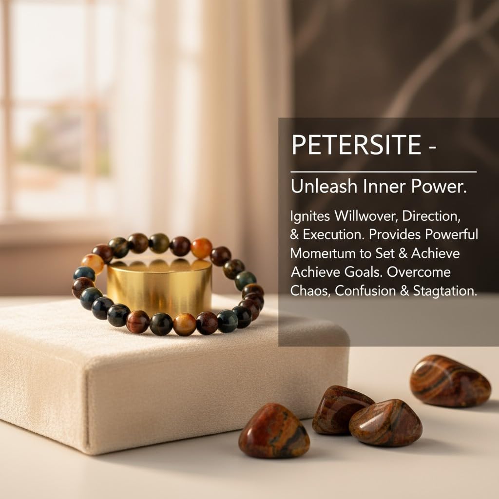 The Vida Handmade AAA+ Quality Crystal Stretch Elastic Bracelet - Nature Gemstone - Jewelry Gift - Holiday Gift - For Women & Men (Pietersite)