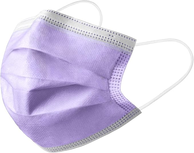 Hygenix Purple 3ply Disposable Face Masks PFE 99% Filter Quality Tested by a US lab (Pack of 50 Pcs)