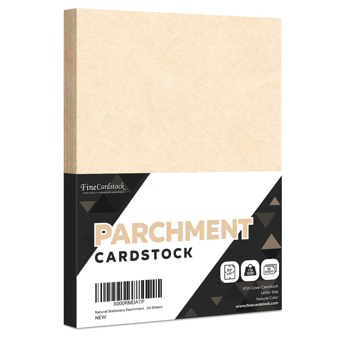 Natural Stationery Parchment Recycled Paper | 65Lb Cover Cardstock | 8.5” x 11” Inches | 50 Sheets Per Pack