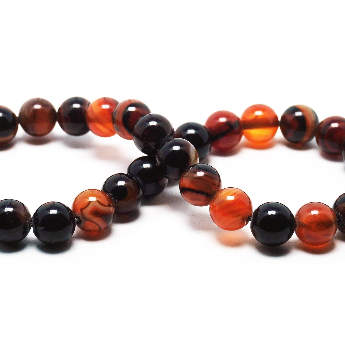 DIQIO Natural Stone Beads for Jewelry Making - 6mm Gemstone Round Loose Beads for Bracelets(58-60pcs, Dreamy Striped Agate)
