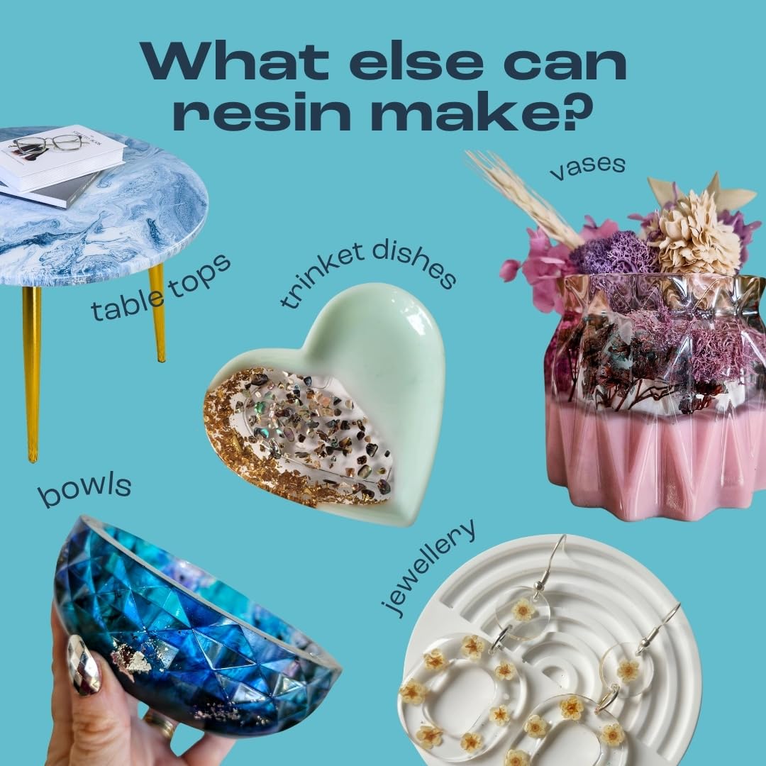 Mouldd Resin at Home Coaster Kit for Adults. for Beginners, Makes 10 Drinks Coasters. Craft Kit for Adults. Includes Resin, Tools, Colours, Gloves and How-to-Guide (Clear - Jagged)