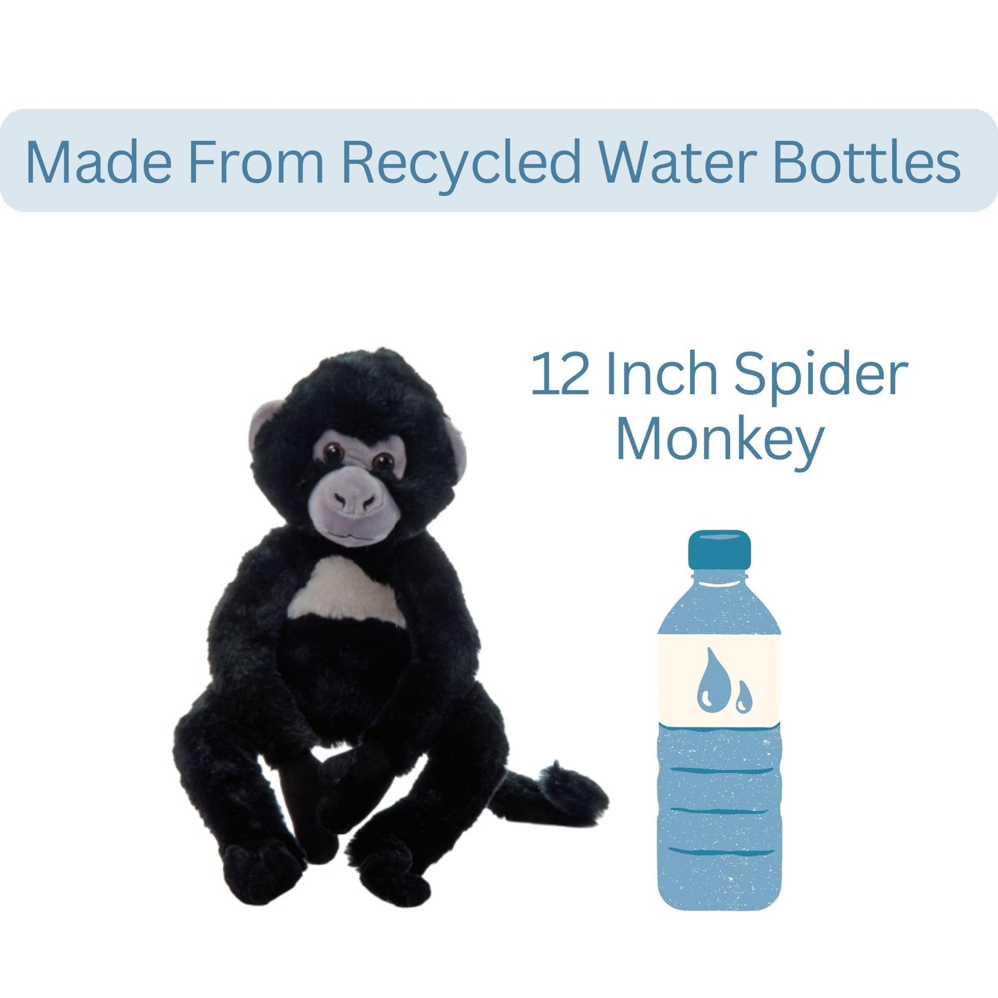 The Petting Zoo Spider Monkey Stuffed Animal Plushie, Gifts for Kids, Wild Onez Zoo Animals, Monkey Plush Toy, 12 inches