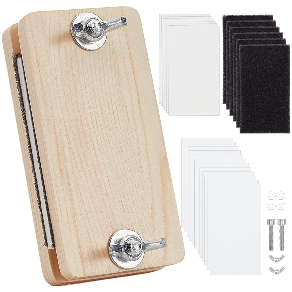BENECREAT Flower Pressing Kit, 2x3.9inch Rectangle Miniature Flower Press Kit with Bloting Paper for Adults, Wooden Flower Preservation Kit for Crafters Dried Flower Leaf Making