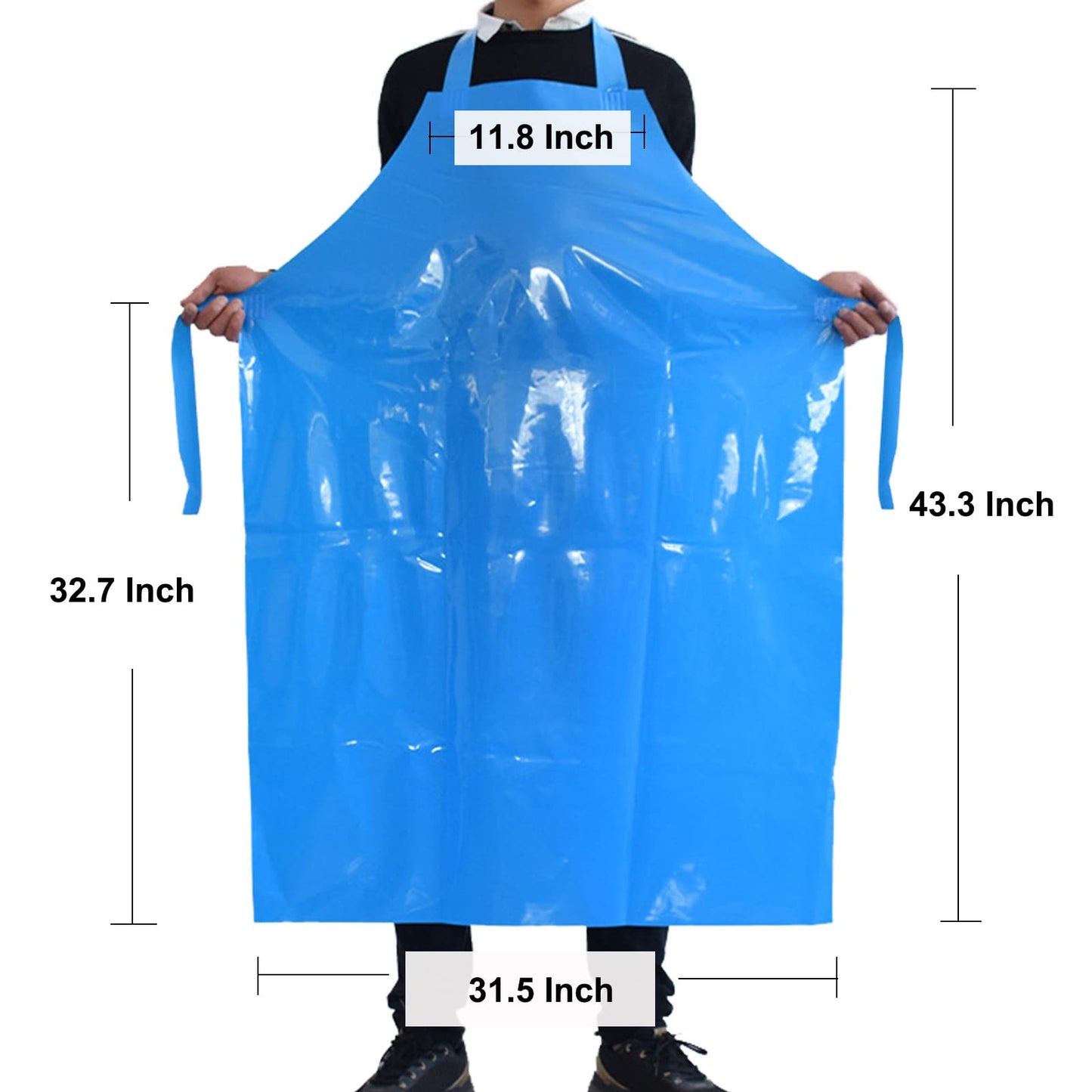 ELEBOX Waterproof Oil Proof Bib Apron Utility Apron Chemical Resistant Apron with Sleeve Work Apron Ultra Lightweight