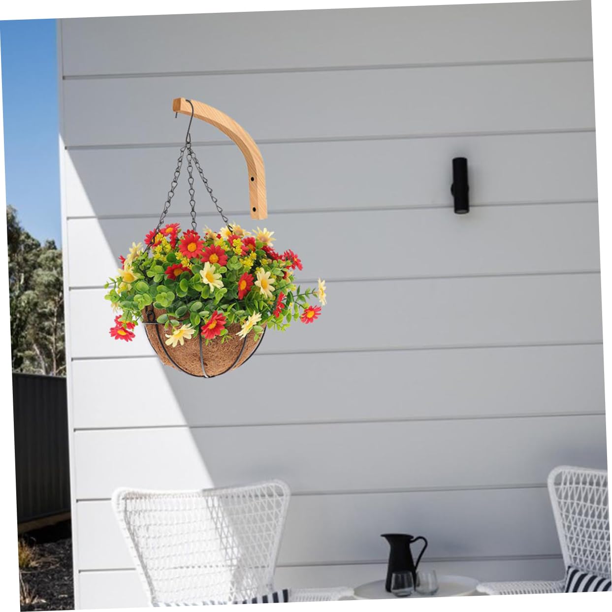 UKCOCO 2pcs Hanging Plant Holder Outdoor Indoor Plant Hanger Wooden Wall Hangers Ceiling