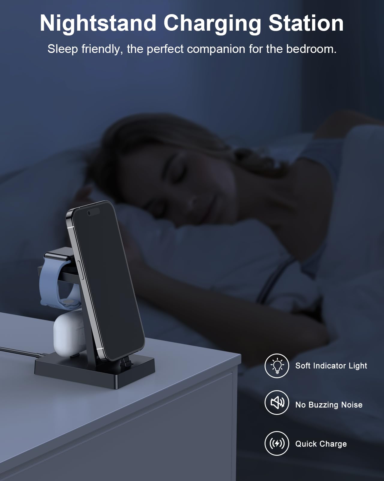 30W Charging Station for Multiple Devices - ADADPU 3 in 1 Charger Stand for iPhone 14/13/12/11/XR/XS/X/8/7(Not for iPhone 15/16/17 USB C), Charging Dock for AirPods Apple Watch Series 8/7/6/5/4/3/2/SE