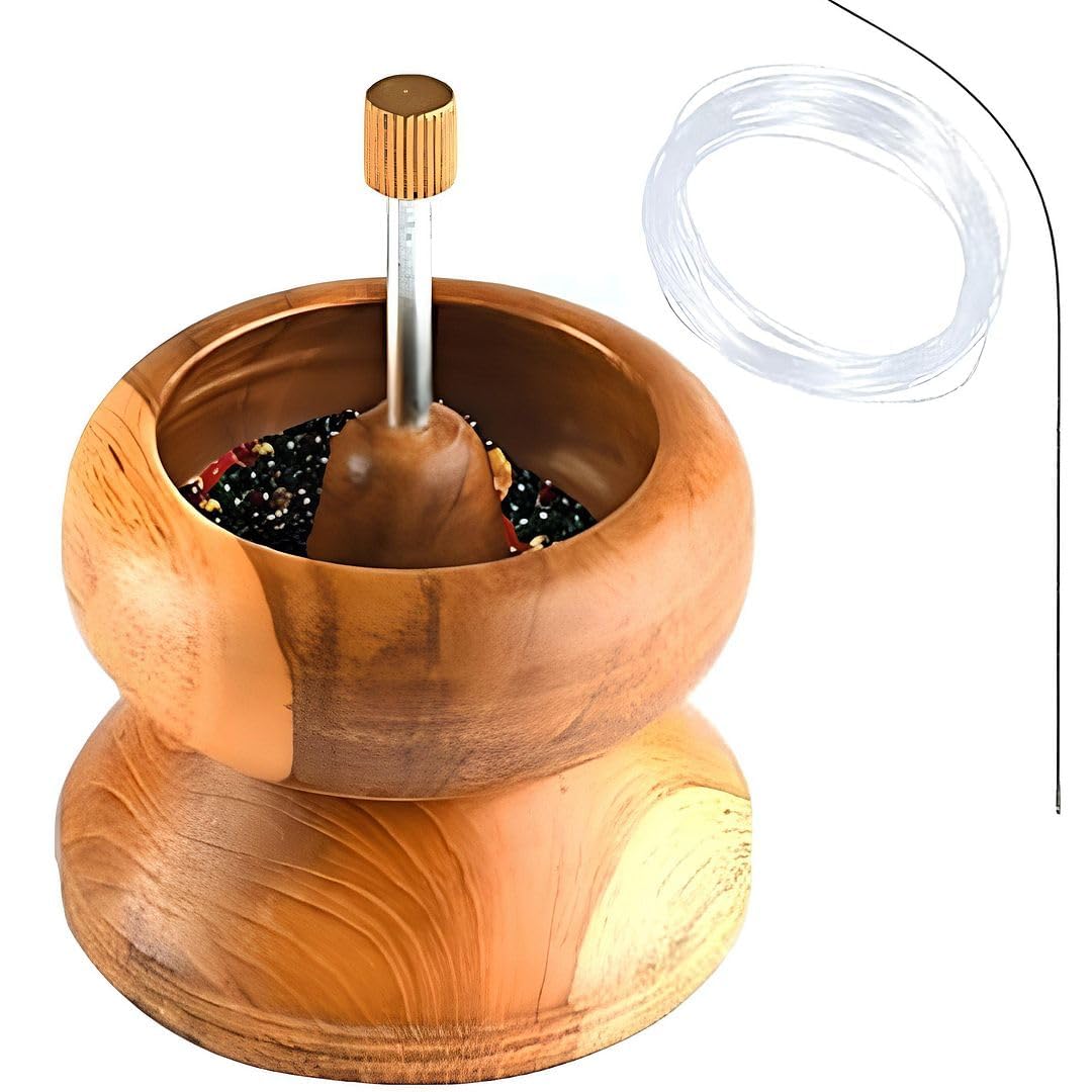 Shop LC Seed Bead Spinner for Bracelet Making Kit - Clay Beads Spinner with Big Eye Beading Needle and 3 Meter Long Thread Wooden Crafting Valentines Day Gifts for Womens - Teak Wood