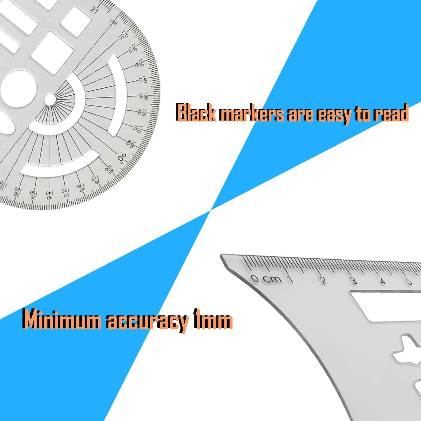 1 Traffic Accident Drawing Ruler Road Traffic Accident Site Map Survey Traffic Drawing Template Ruler Accident Vehicle Drawing Ruler (Light Blue)