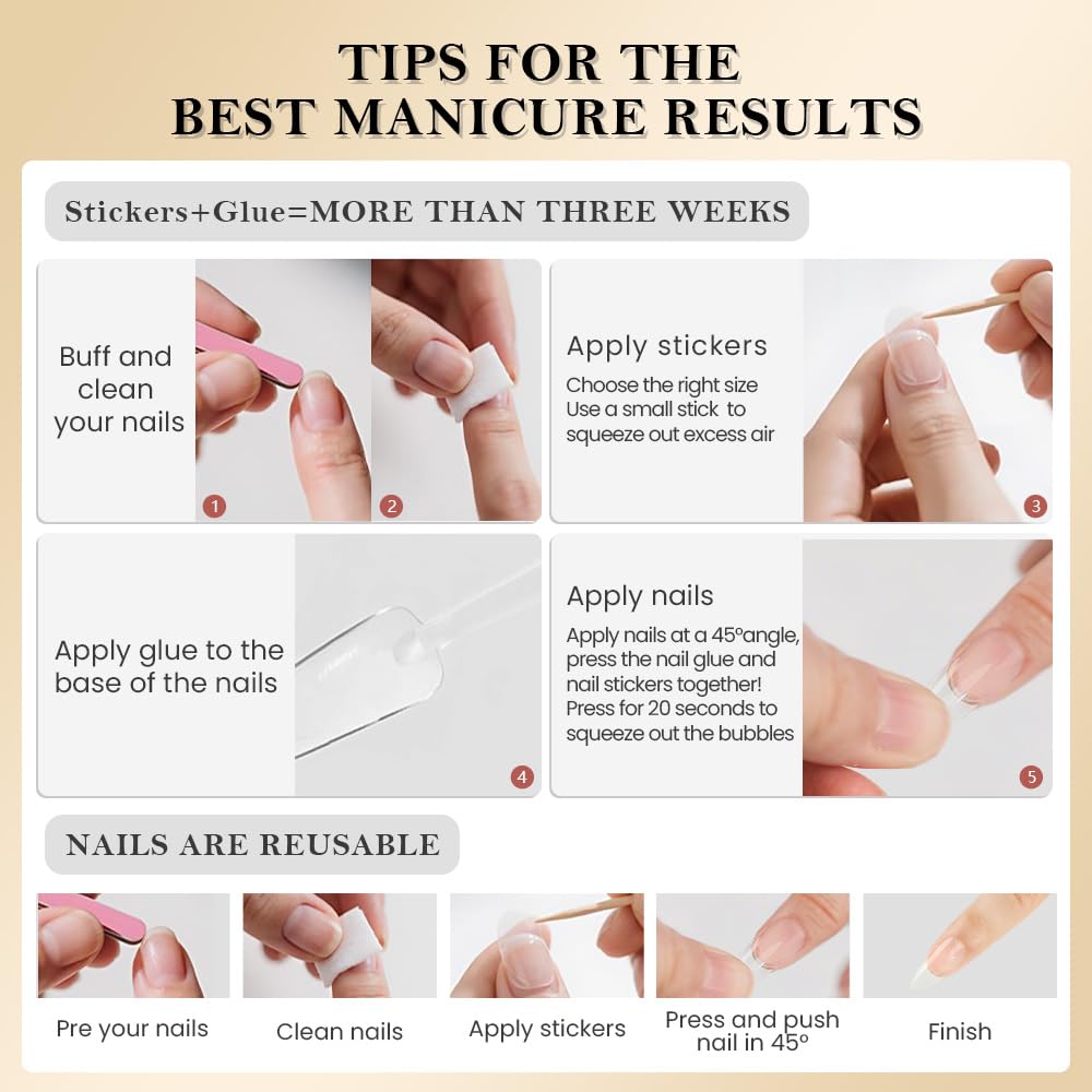 evpct White Glossy Press on Nails Oval Medium for Women Gift, Medium Oval White Fake Nail with Nail Kit Manicure Kit, Soft Gel Full Cover Reusable Stick on Soft Acrylic False Nails Perfectly Fit