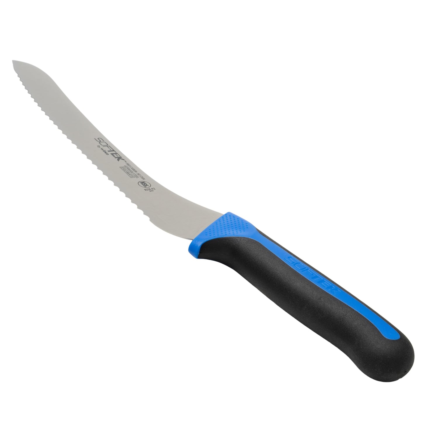 Winco SofTek, 9" Offset Utility/Bread Knife, Soft Grip Handle