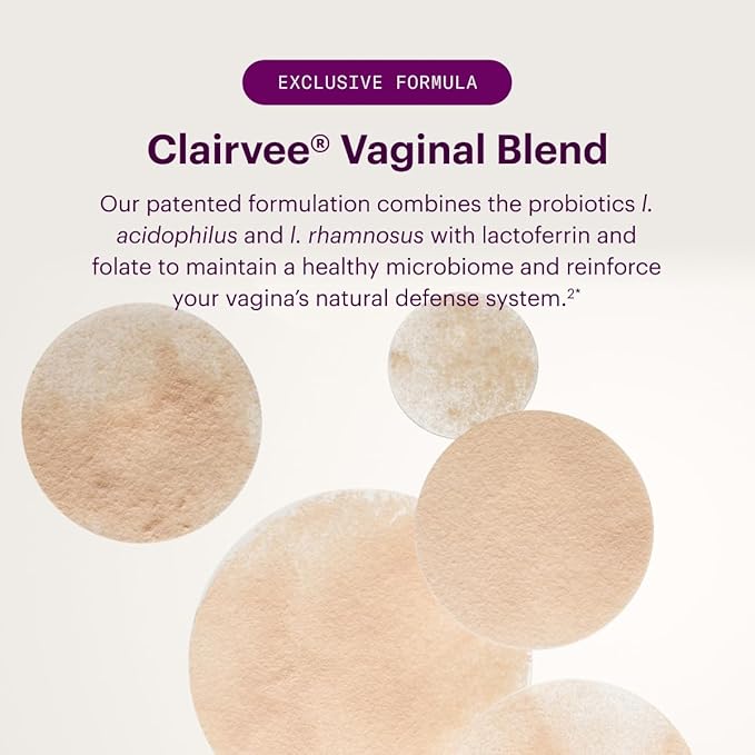 Clairvee by Bonafide. Vaginal Probiotic for Relief from Odor, Itching, & Discharge. — 3-Month Supply (45 Capsules)