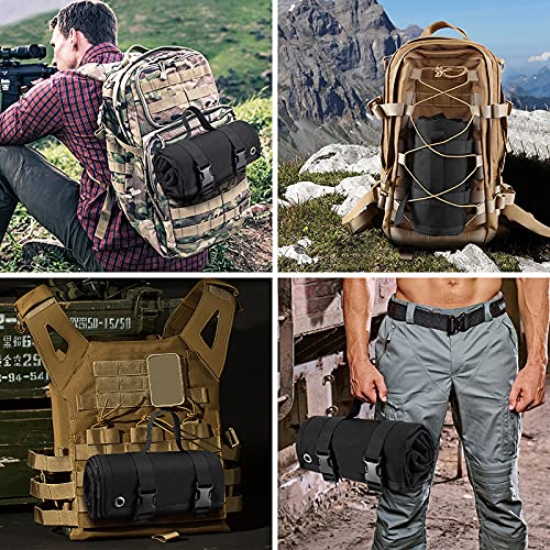 Tactical Shooting Gun Mat Outdoor Professional Waterproof Non-Slip Shooting Mat Firearm Shooting Bag Rifle Rest Bag Shooting with Front and Rear Support Sandbags - color: Black