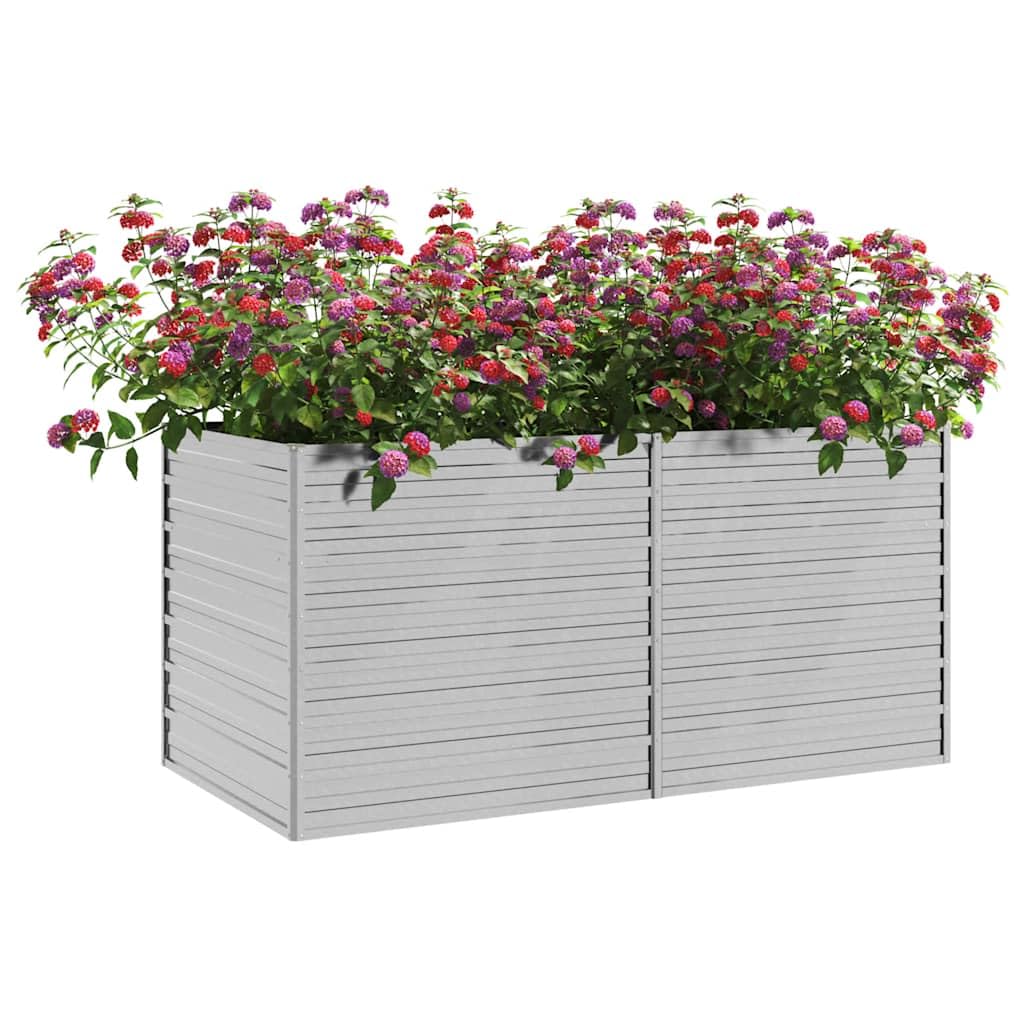 Shivorasphere Garden Raised Bed Silver Galvanized Steel Rectangular Planter Box 63 x 31.5 x 30.3 in Outdoor Raised Beds for Gardening Flower and Vegetable Growing
