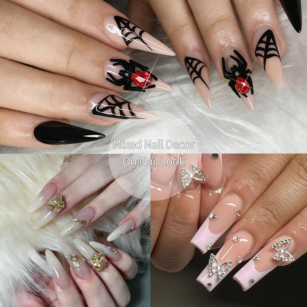 3D Nail Charms and Gems Cute Rhinestones Y2K for Nails Nesign Junk Case Charms Jewels for Nail Art Decorations (Fancy Diamonds)