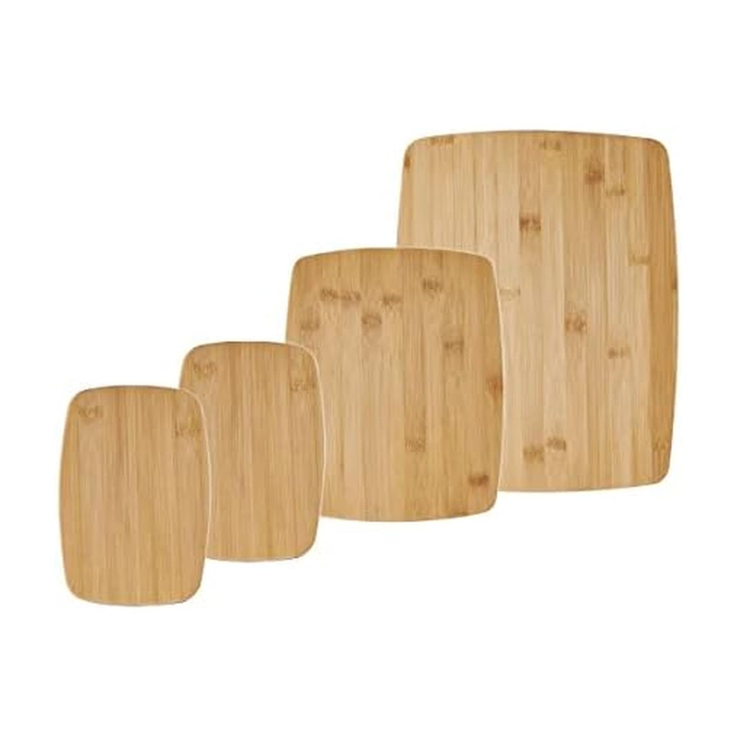 Farberware 4-Piece Bamboo Cutting Board Set - Reversible Boards for Chopping, Slicing, Charcuterie and Meal Prep - Kitchen Essential, Housewarming or Back-to-School Gift