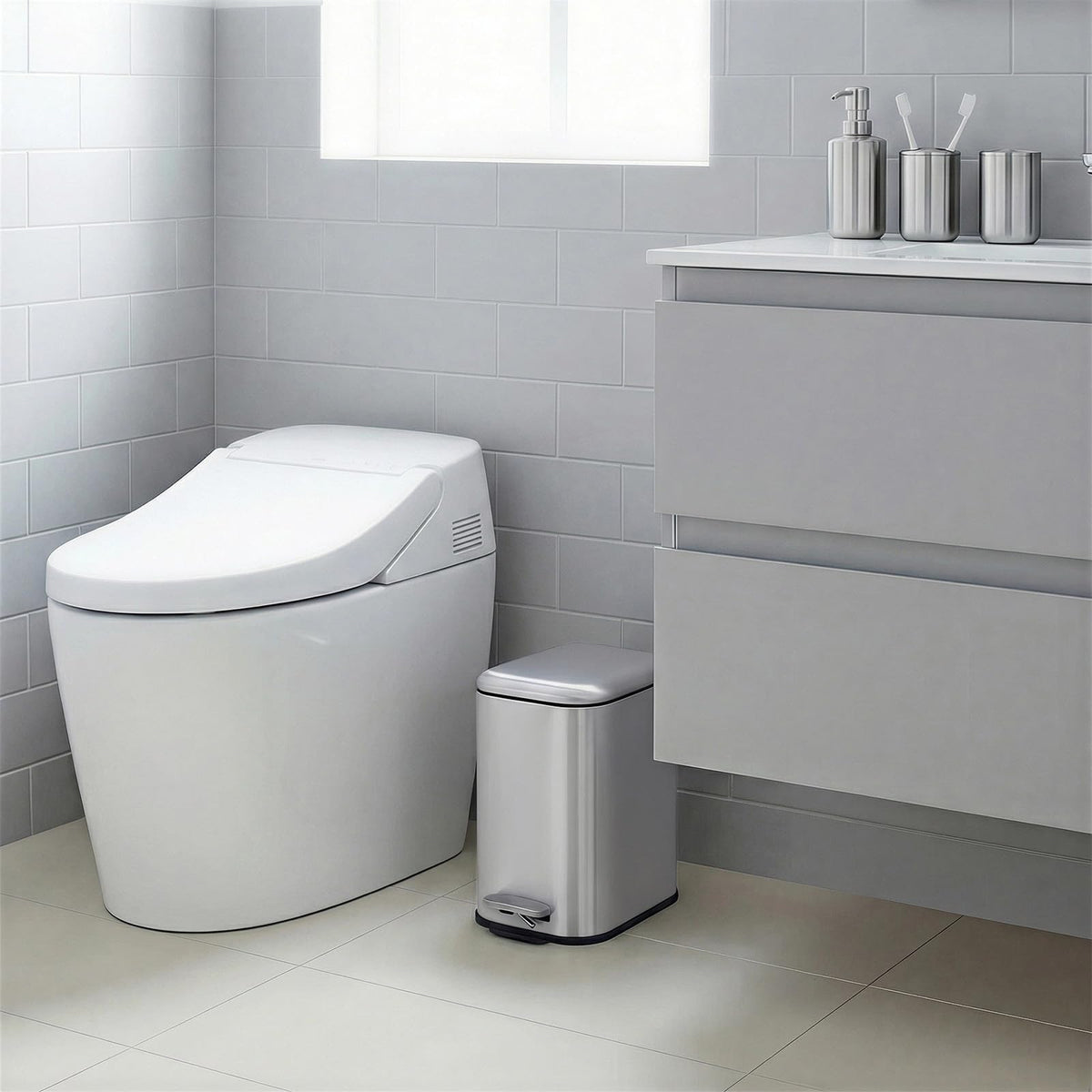 1.3 Gallon Bathroom Trash Can