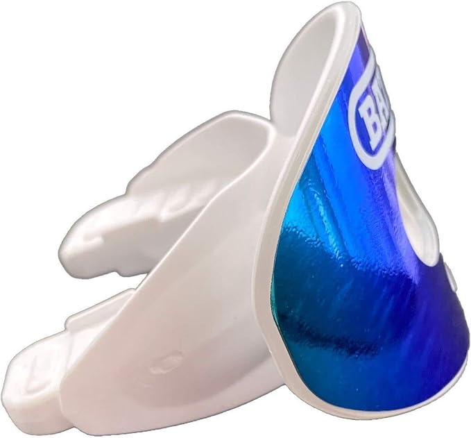 Battle Sports Iridescent Oxygen Football Mouthguard - Football Mouth Guard with Strap, Superior Airflow and Better Performance, Maximum Breathability, Works with Braces