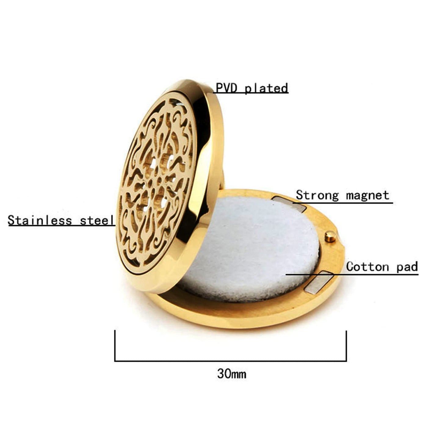 Norse Vikings Amulet Essential Oil Diffuser Necklace - Stainless Steel Locket- Best for Aromatherapy-Perfume, Fragrance, Scent Diffusers for Women (Gold)