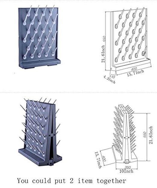 Drying Rack 27 Pegs Lab Supply Pegboard Bench-top/Wall-Mount Laboratory Glassware 27 Detachable PegsLab Drying Draining Rack Cleaning Equipment Grey