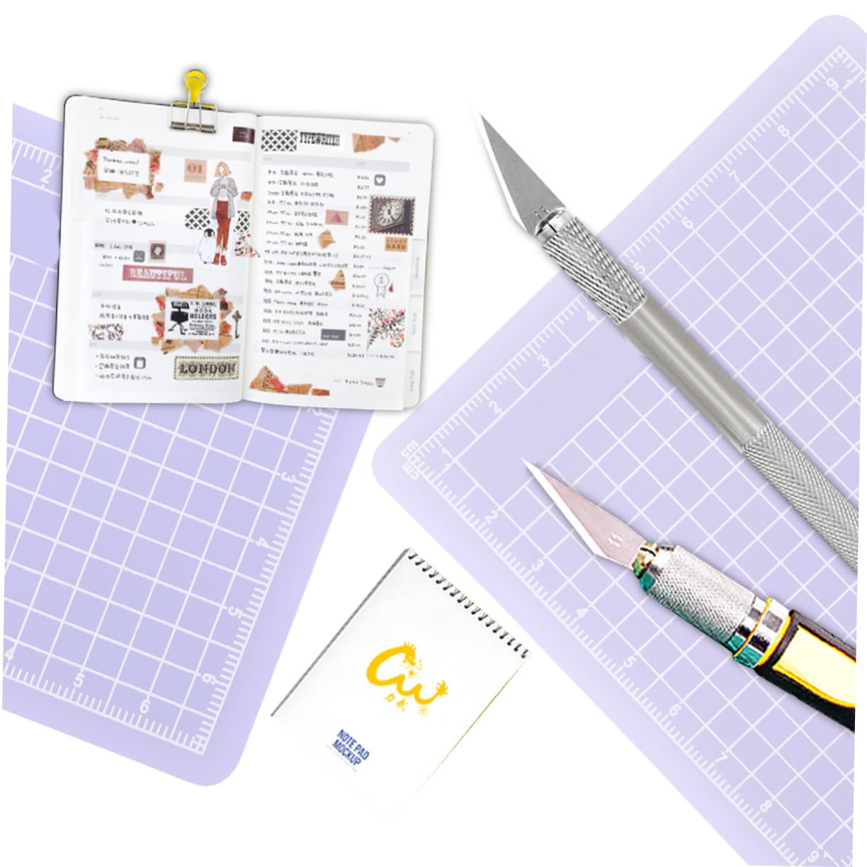ARTIBETTER 3pcs PVC Cutting Mat Translucent Grip Fabric Quilting Cut Mat Durable Non Slip Square Cutting Mat Pad for Scrapbooking Sewing 6x6cm 8x8cm 10x10cm