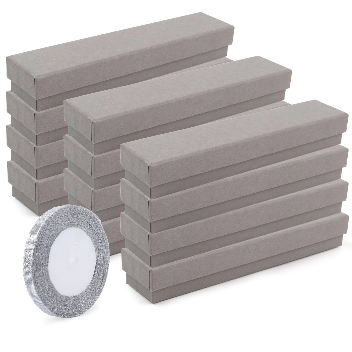 Rocutus Jewelry Gift Boxes Necklace Earring Ring Box Gift Box,12 Pack Jewelry Gift Boxes Necklace Gift Boxes Cotton Filled Cardboard Paper Box Gift Cases for Wedding, Engagement (Grey)