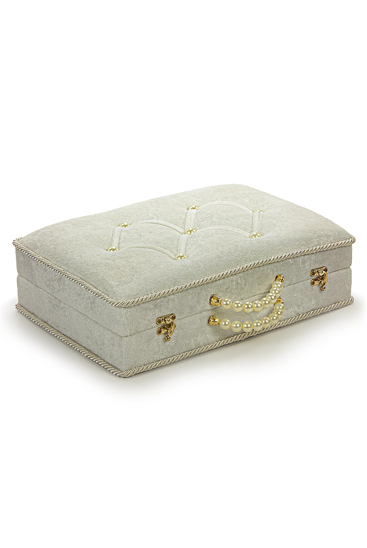 ihvan online Muslim Prayer Rug Set, Islamic Dowry Gift Box for Men & Women, Shawl, Kufi Hat, Digital Beads Counter, Quran Gift, Elegant Islamic Gifts Set for Ramadan & Eid & Wedding, White