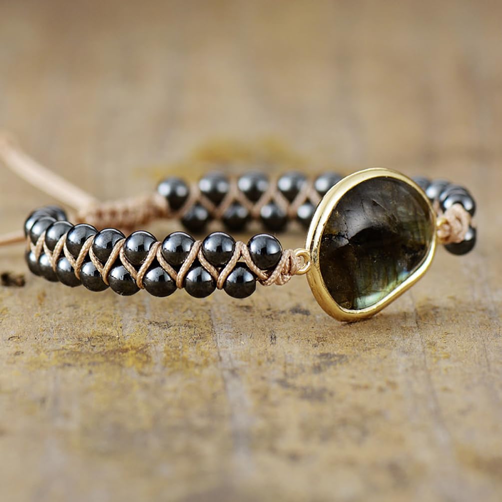 ZOSOJONA Women Handmade Boho Wrap Bracelets Natural Stone Variety Beads Strand Bracelet